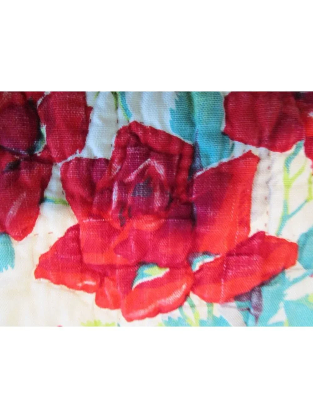 Vintage Wilendur Royal Rose Tablecloth Quilt Torn Damage 81x74 Cutter Quilt